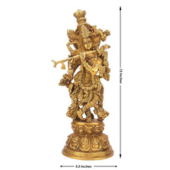 Brass Krishna Idol (Size-15") image 1