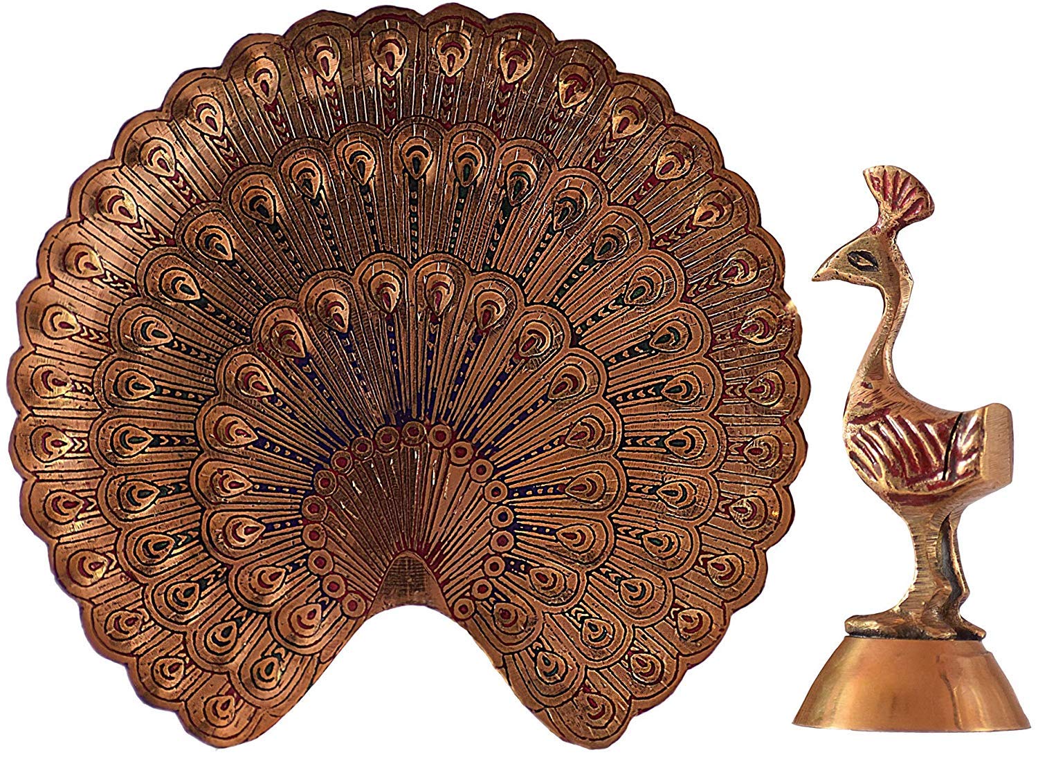 Brass Dancing Peacock-14cm image 1