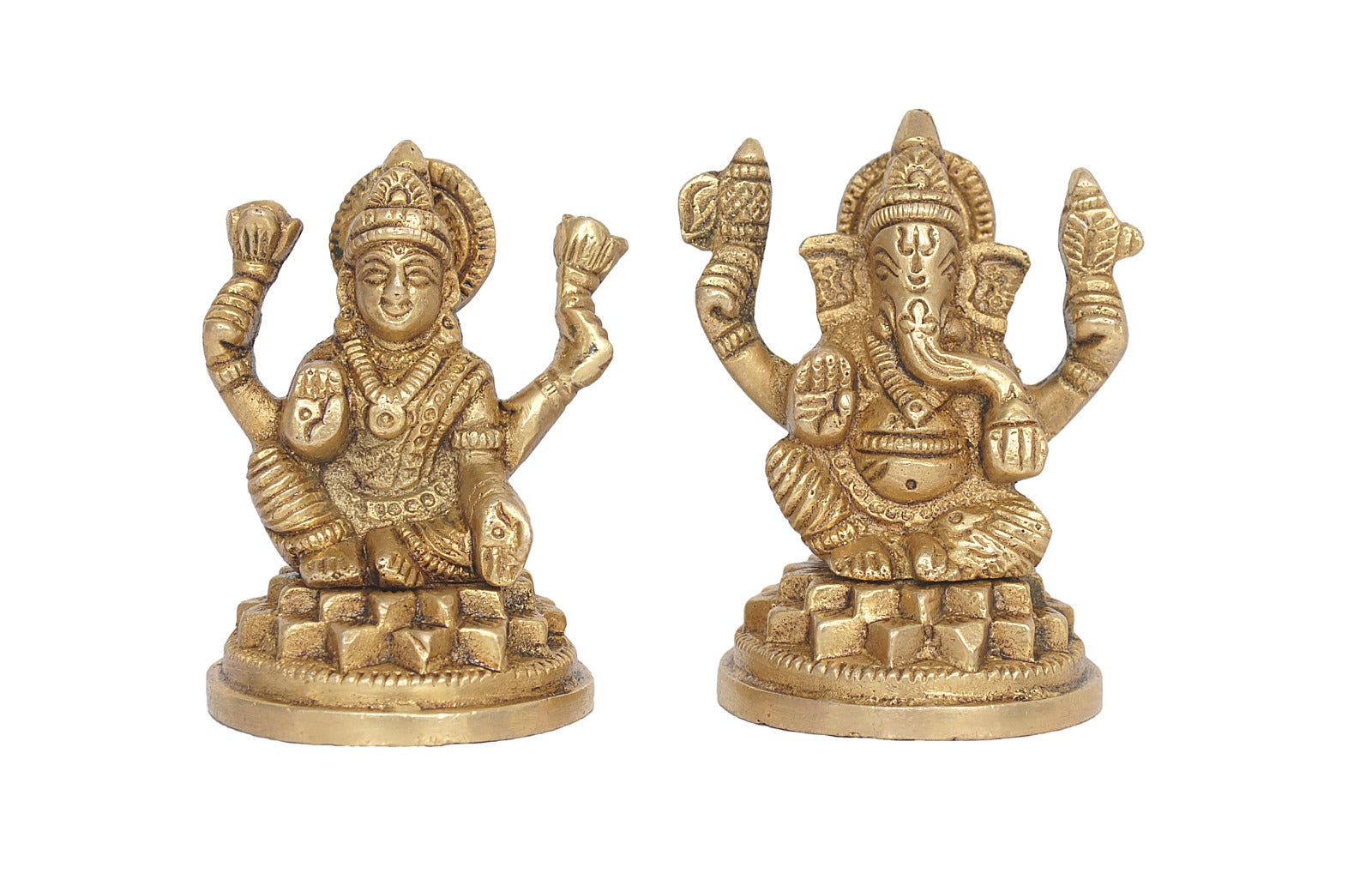 Brass Laxmi Ganesh Religious Idol image 0