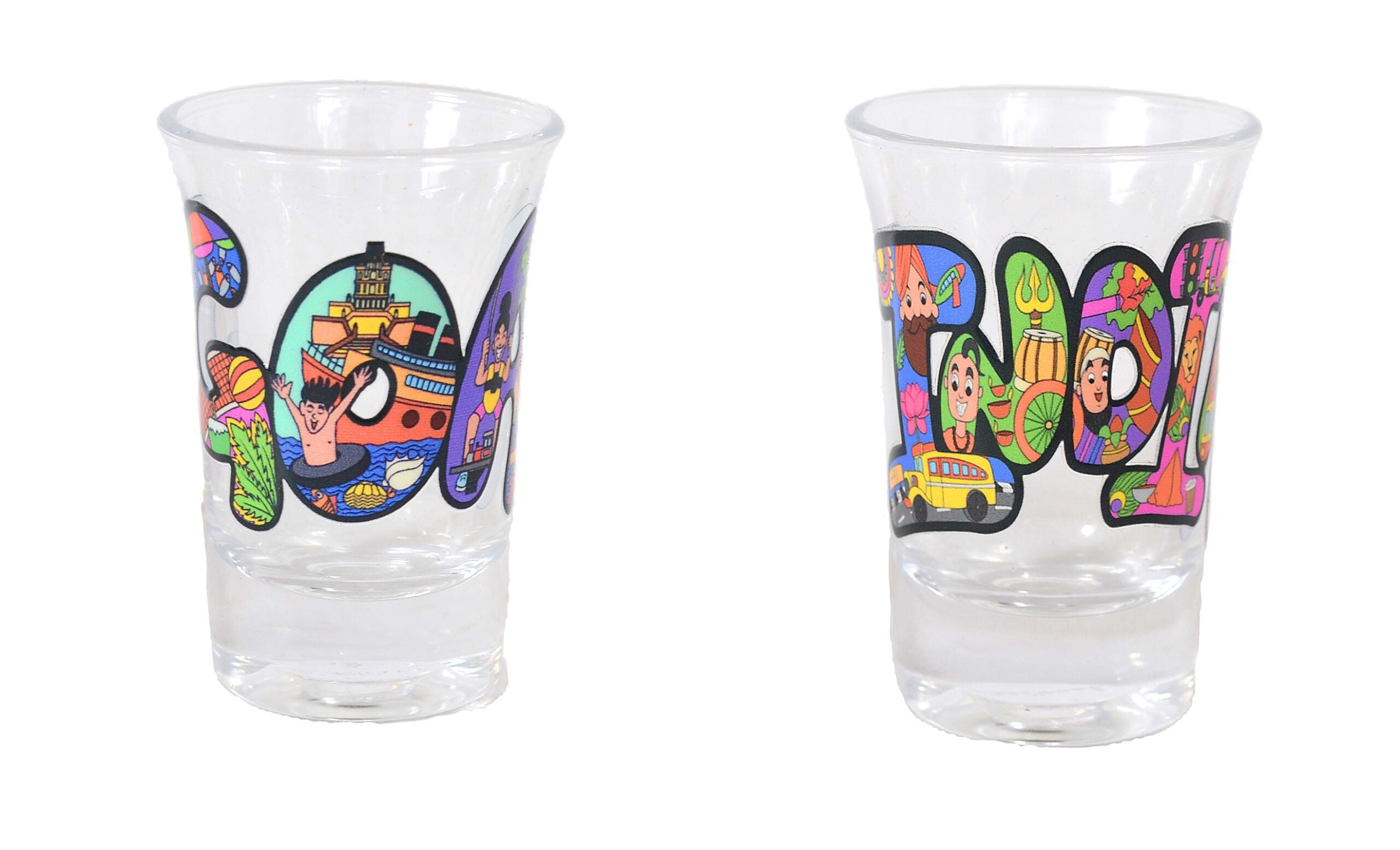 Souvenir Goa India Shot Glasses Set of 2, Multicolour, 30 ml image 0