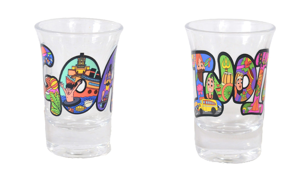 Souvenir Goa India Shot Glasses Set of 2, Multicolour, 30 ml image 0