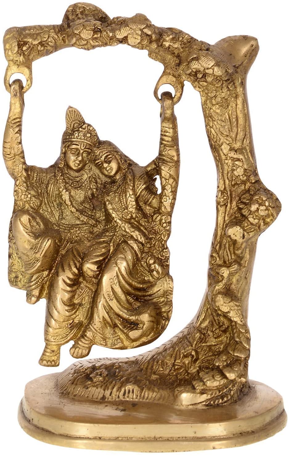 Brass Radha Krishna on Jhoola image 0