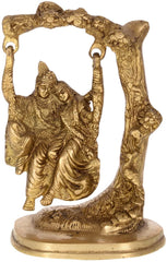 Brass Radha Krishna on Jhoola image 0
