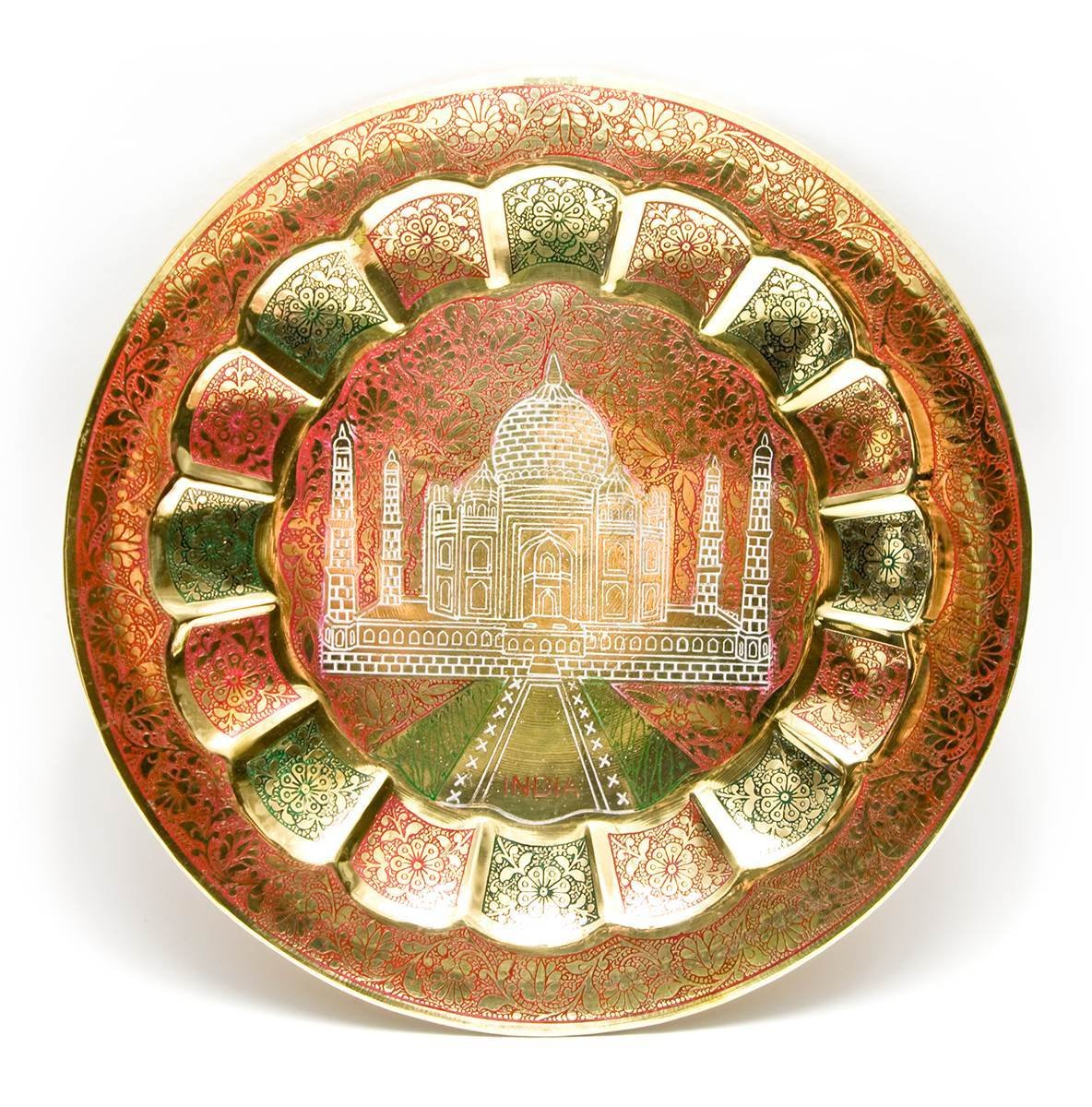 Brass Wall Hanging Plate Taj Mahal-9" image 0