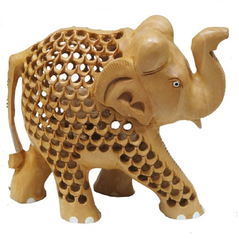 Wooden Elephant  with Jali Work 3" image 0