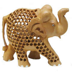 Wooden Elephant  with Jali Work 3" image 0