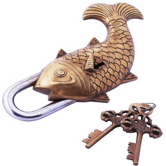 Vintage StyleFish Shape Brass  Lock image 0