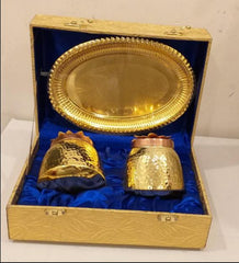 Set of 2 Hammered Jar/Metal Container for dry fruits/Decorative Serving Bowl with Box Pack image 1