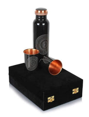 Pure Copper Water Bottle with Two Glasses (Tumblers), 950 ml image 0