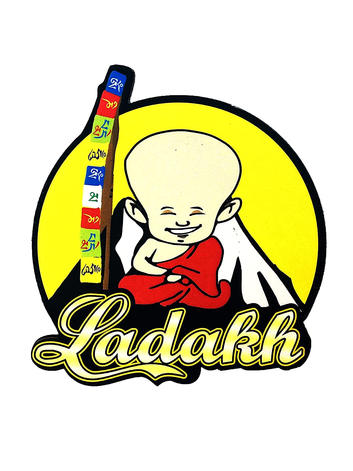 Wooden Fridge Magnet-Leh Ladakh Buddha Monk image 0